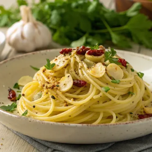 Spaghetti Aglio Olio im Thermomix