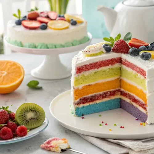 Regenbogenkuchen Rezept vegan