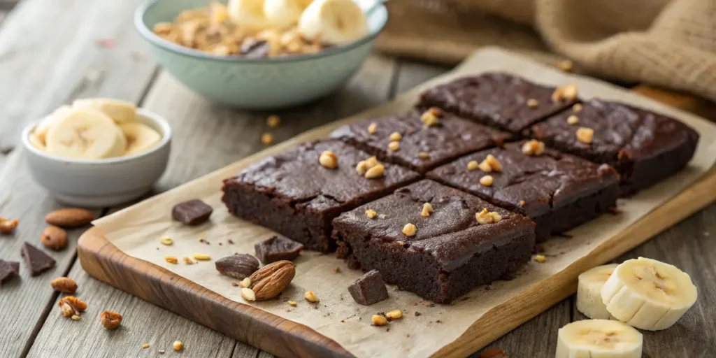 Gesunde vegane Bananen Brownies