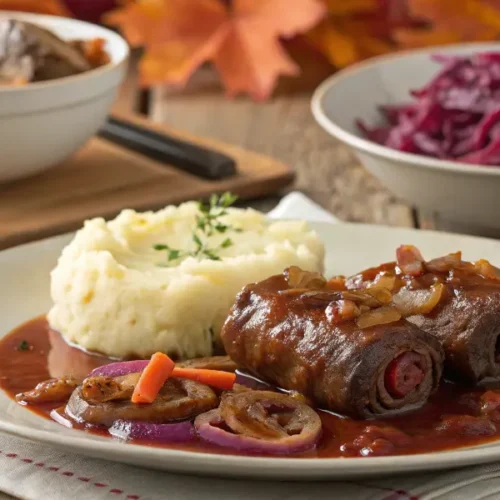 Rindsrouladen mit Rotwein
