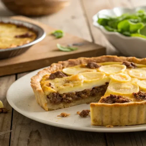 Herzhafte Tarte mit Hackfleisch & Kartoffeln