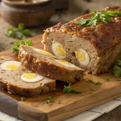 Falscher Hase Rezept mit Ei und Soße