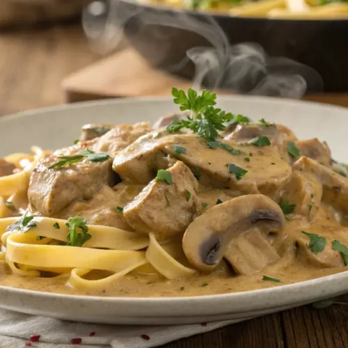 Rahmgeschnetzeltes Rezept Schwein mit Pilzen