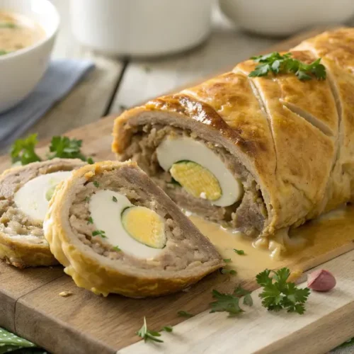 Falscher Hase Rezept mit Blätterteig