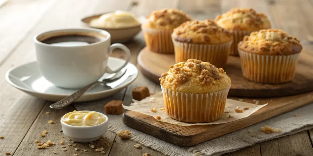 Quarkmuffins Mit Vanille pudding & Streusel