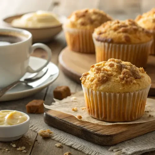 Quarkmuffins Mit Vanille pudding & Streusel