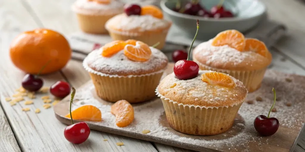 Quarkmuffins Mit Mandarinen & Kirschen