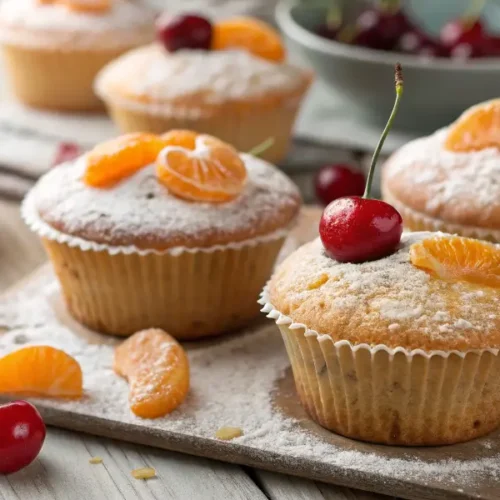 Quarkmuffins Mit Mandarinen & Kirschen