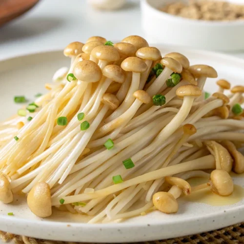 Enoki Pilze Rezept Vegan & Nicht Scharf