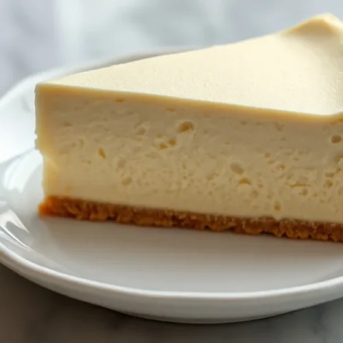 Creamy eggnog cheesecake slice on white plate, golden biscuit base, luxurious dessert photography, professional studio lighti