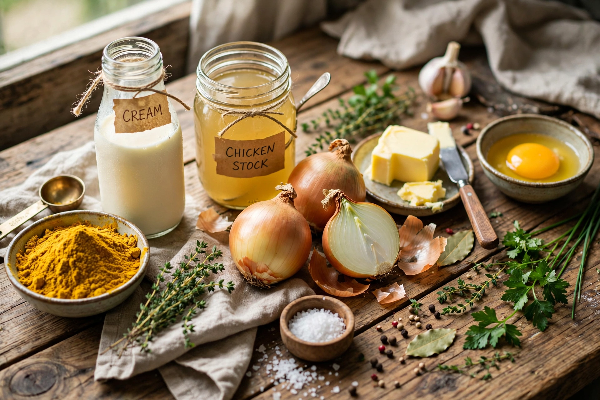 Lady Curzon Suppe Rezept – Zutaten für die cremige Currysuppe mit Curry, Sahne und Brühe