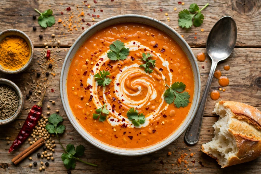 Linsen Curry Suppe Rezept – Cremige Suppe mit Kokosmilch und Koriander