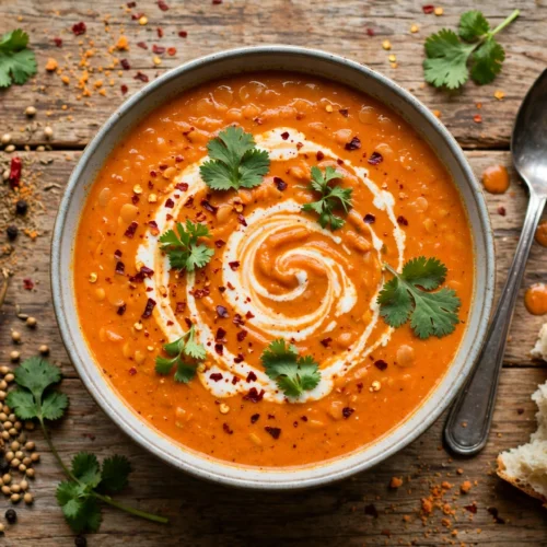 Linsen Curry Suppe Rezept – Cremige Suppe mit Kokosmilch und Koriander