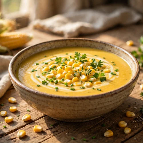 Mais Suppe Rezept – Cremige Suppe mit Maiskörnern und Sahne