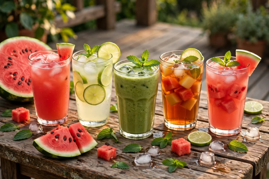 Wassermelone trinken Rezept – fünf erfrischende Wassermelonen-Getränke auf der Terrasse