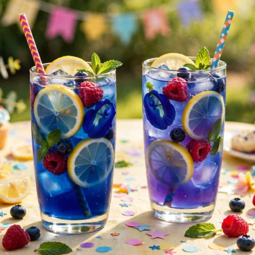 Zaubertrank Rezept Kinder zum Trinken – blauer Farbwechsel-Trank mit Beeren